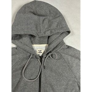 Flint and Tinder Mens 10-Year Zip Hoodie Heather Grey Made in USA Small